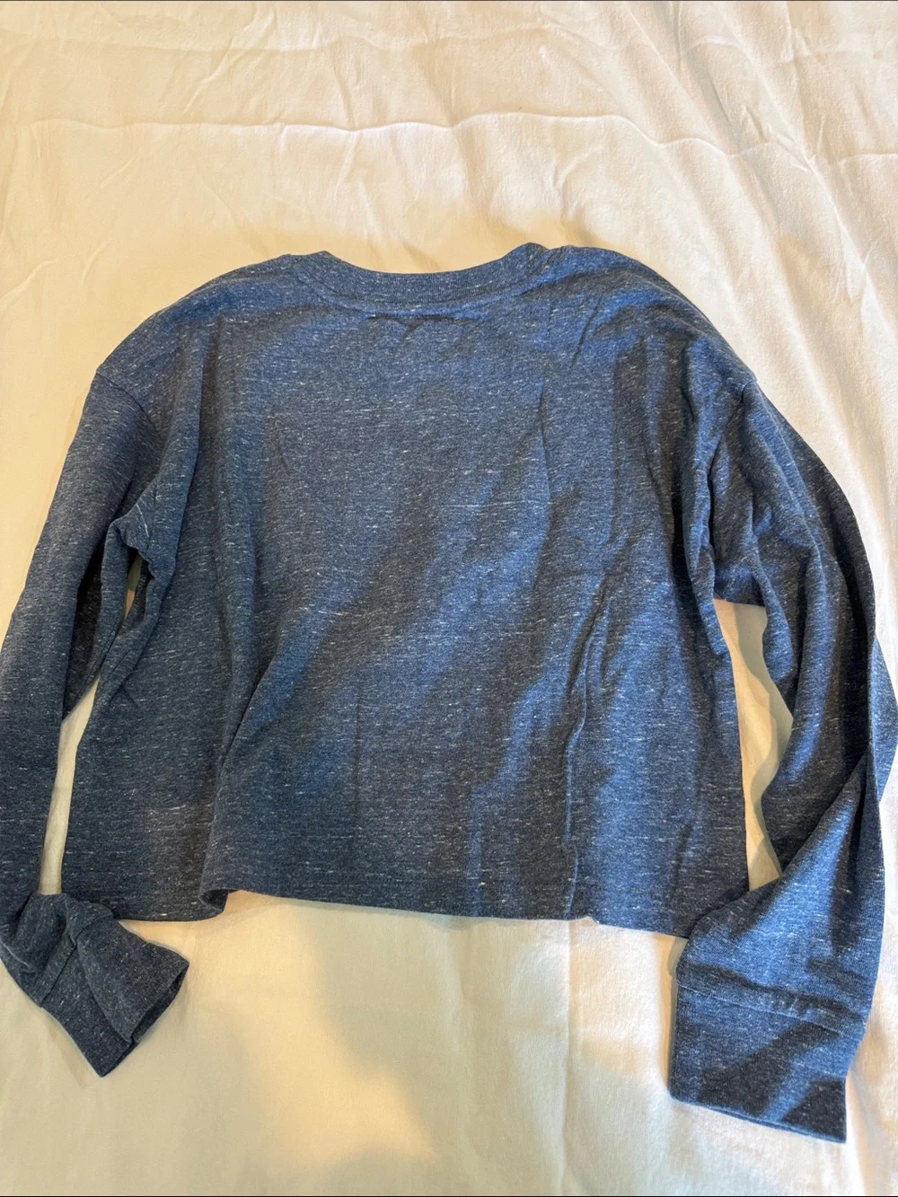 GAP Heathered Navy Blue Crewneck Sweatshirt with White Floral Line Art